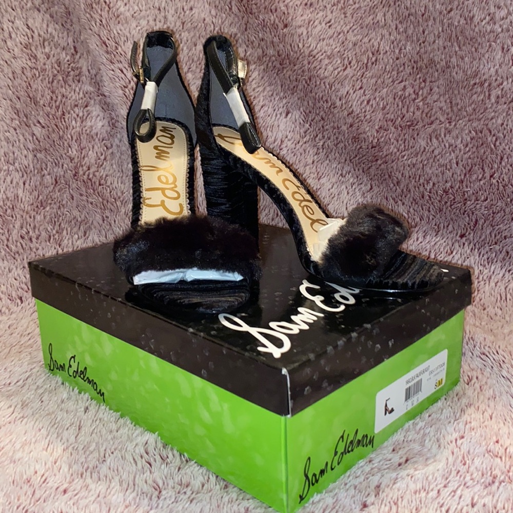 Sam Edelman Faux Fur/Velvet Heels